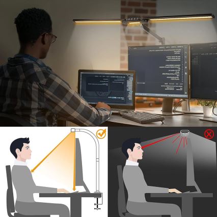 LED Dæmpbar touch-funktion fleksibel bordlampe POINTIQ LED/24W/230V 3000-6500K CRI 92 sort