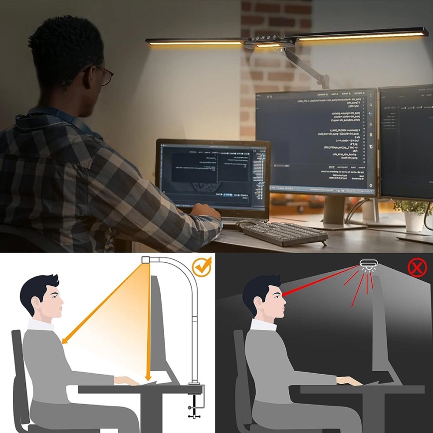 LED Dæmpbar touch-funktion fleksibel bordlampe POINTIQ LED/24W/230V 3000-6500K CRI 92 sort