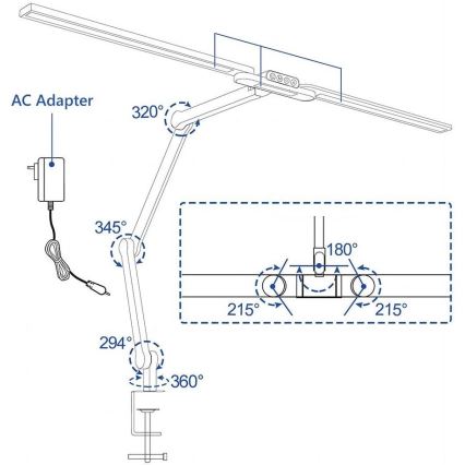 LED Dæmpbar touch-funktion flexible bordlampe LED/24W/230V 3000-6500K CRI 92 sort