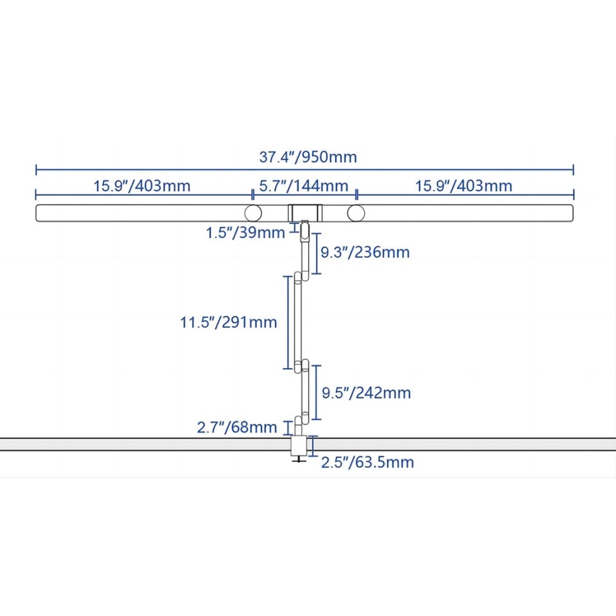 LED Dæmpbar touch-funktion fleksibel bordlampe POINTIQ LED/24W/230V 3000-6500K CRI 92 sort