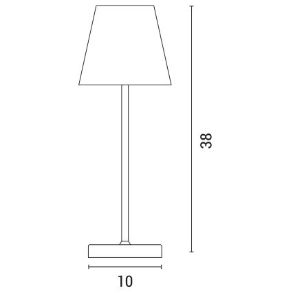 LED bordlampe m. touch-funktion dæmpbar LED/3,5W/5V 5200 mAh IP54 hvid