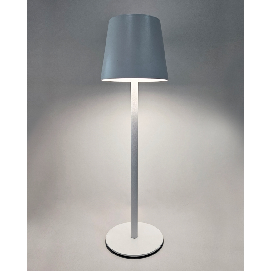 LED bordlampe m. touch-funktion dæmpbar LED/5W/5V USB 1200 mAh hvid