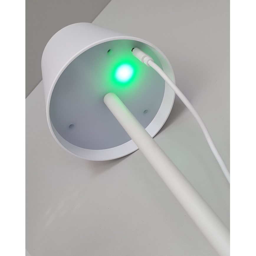 LED bordlampe m. touch-funktion dæmpbar LED/5W/5V USB 1200 mAh hvid