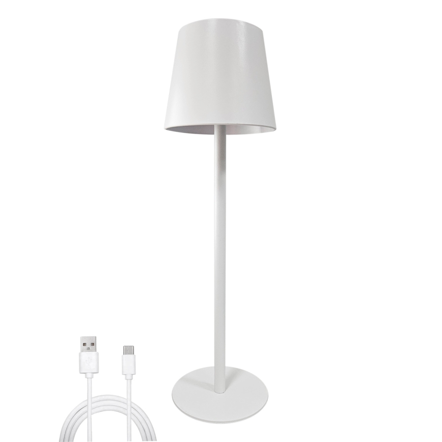 LED bordlampe m. touch-funktion dæmpbar LED/5W/5V USB 1200 mAh hvid