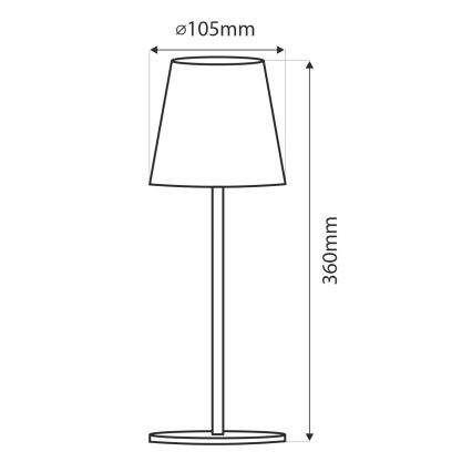 LED bordlampe m. touch-funktion dæmpbar LED/5W/5V USB 1200 mAh hvid