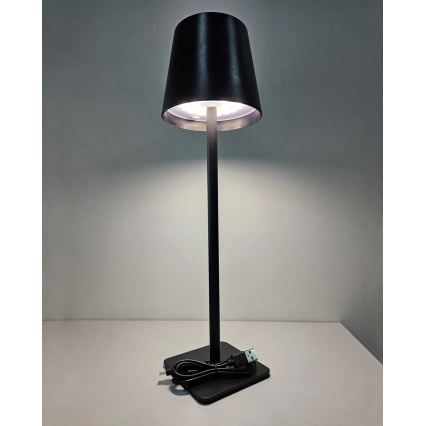 LED bordlampe m. touch-funktion dæmpbar LED/5W/5V USB 1200 mAh sort