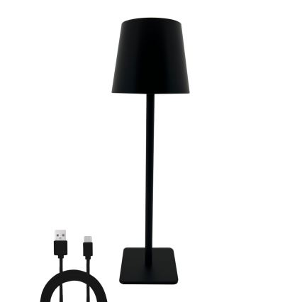 LED bordlampe m. touch-funktion dæmpbar LED/5W/5V USB 1200 mAh sort
