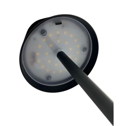 LED bordlampe m. touch-funktion dæmpbar LED/5W/5V USB 1200 mAh sort