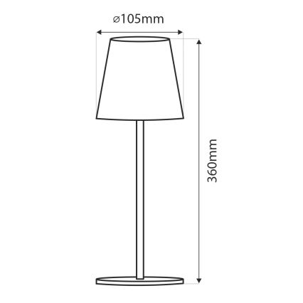 LED bordlampe m. touch-funktion dæmpbar LED/5W/5V USB 1200 mAh sort