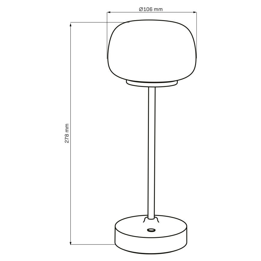 LED bordlampe m. touch-funktion dæmpbar RIMINI LED/2W/5V USB 2000 mAh guldfarvet/hvid