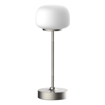 LED bordlampe m. touch-funktion dæmpbar RIMINI LED/2W/5V USB 2000 mAh mat krom/hvid