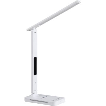 LED bordlampe m. trådløs opladning dæmpbar QI, display og USB-port LED/7W/230V 3000-6000K hvid