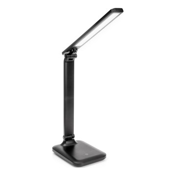 LED Bordlampe m. trådløs opladning og touch-funktion dæmpbar og USB-port REMUS LED/5W/230V sort