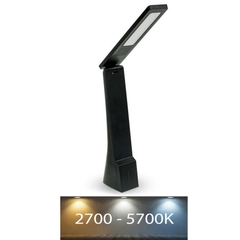 LED bordlampe m. USB-port dæmpbar LED/4W/5V 1200 mAh 2700K-5700K sort