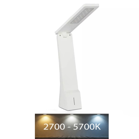 LED bordlampe m. USB-port touch-funktion genopladelig dæmpbar LED/4W/5V 1200 mAh 2700K-5700K hvid/gylden