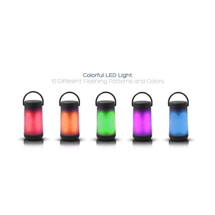 LED bordlampe med Bluetooth-højtaler RGB 5W/3,7V 2000 mAh