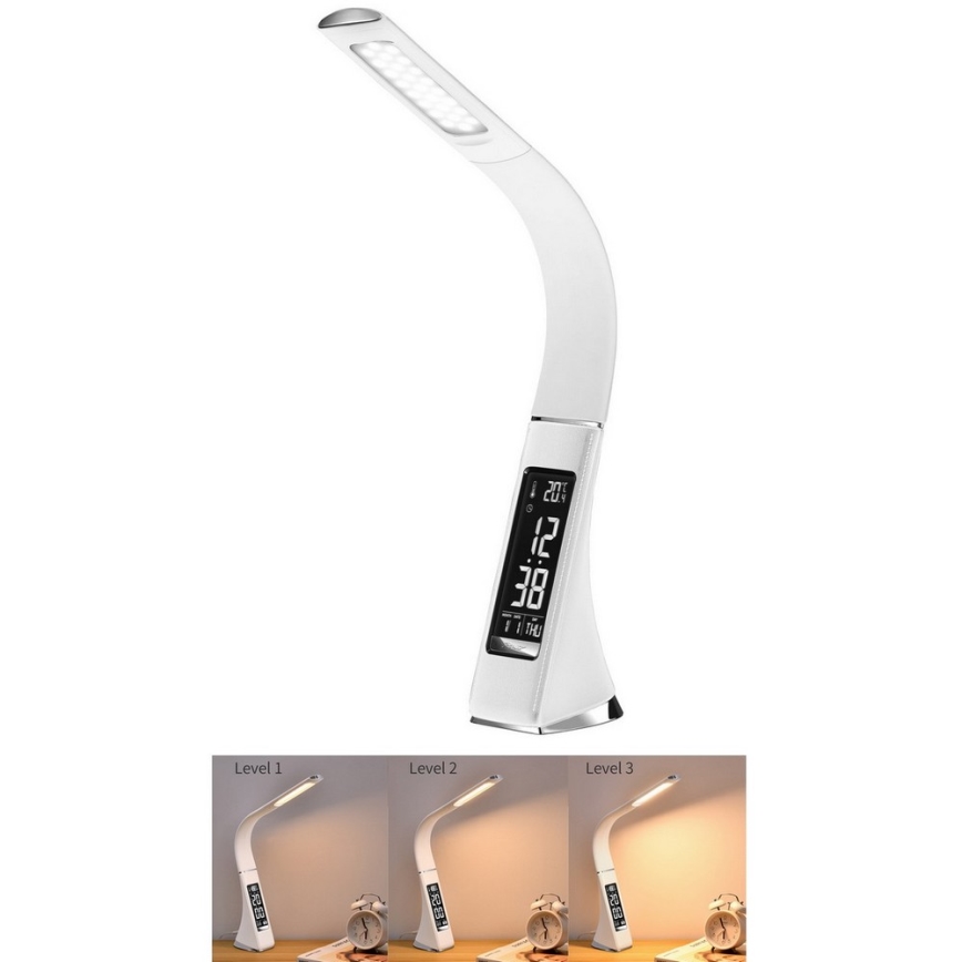LED bordlampe med display dæmpbar LEATHER LED/7W/230V hvid