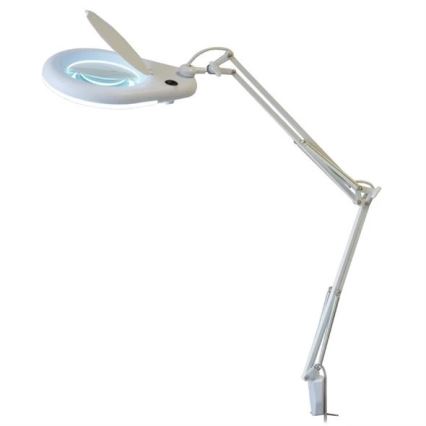 LED bordlampe med forstørrelsesglas LED/9W/230V hvid/skinnende krom