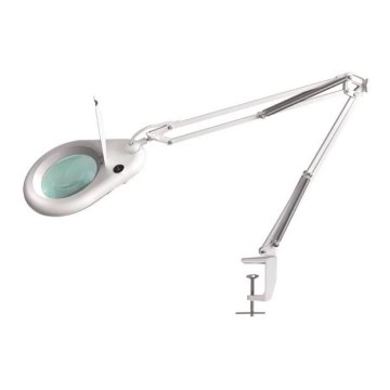 LED bordlampe med forstørrelsesglas LED/9W/230V hvid/skinnende krom