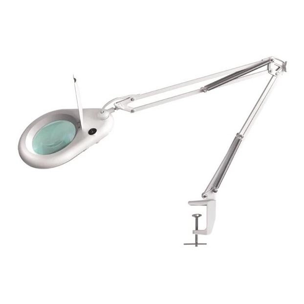 LED bordlampe med forstørrelsesglas LED/9W/230V hvid/skinnende krom
