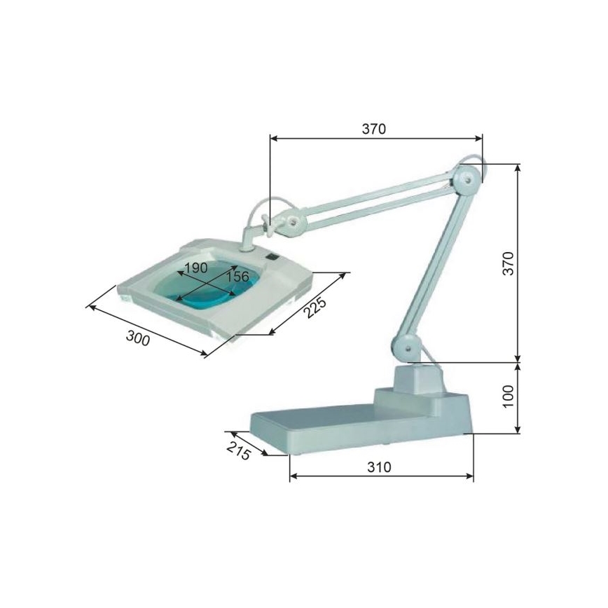 LED bordlampe med lup LED/12W/12/230V