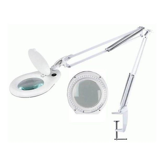 LED bordlampe med lup og klemme LED/15W/230V