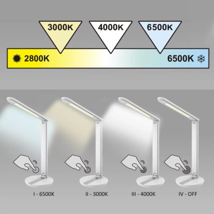 LED bordlampe med touch-knap dæmpbar SERRA LED/8W/230V hvid