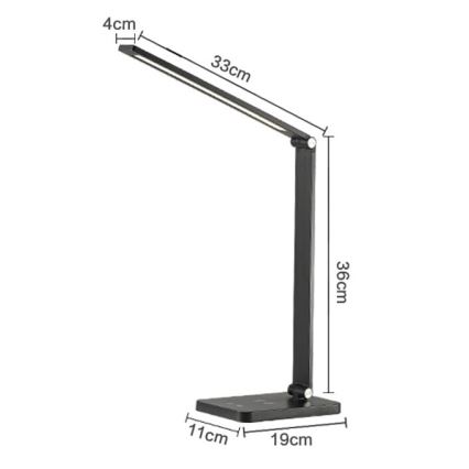 LED bordlampe med trådløs oplader LED/10W/230V sort