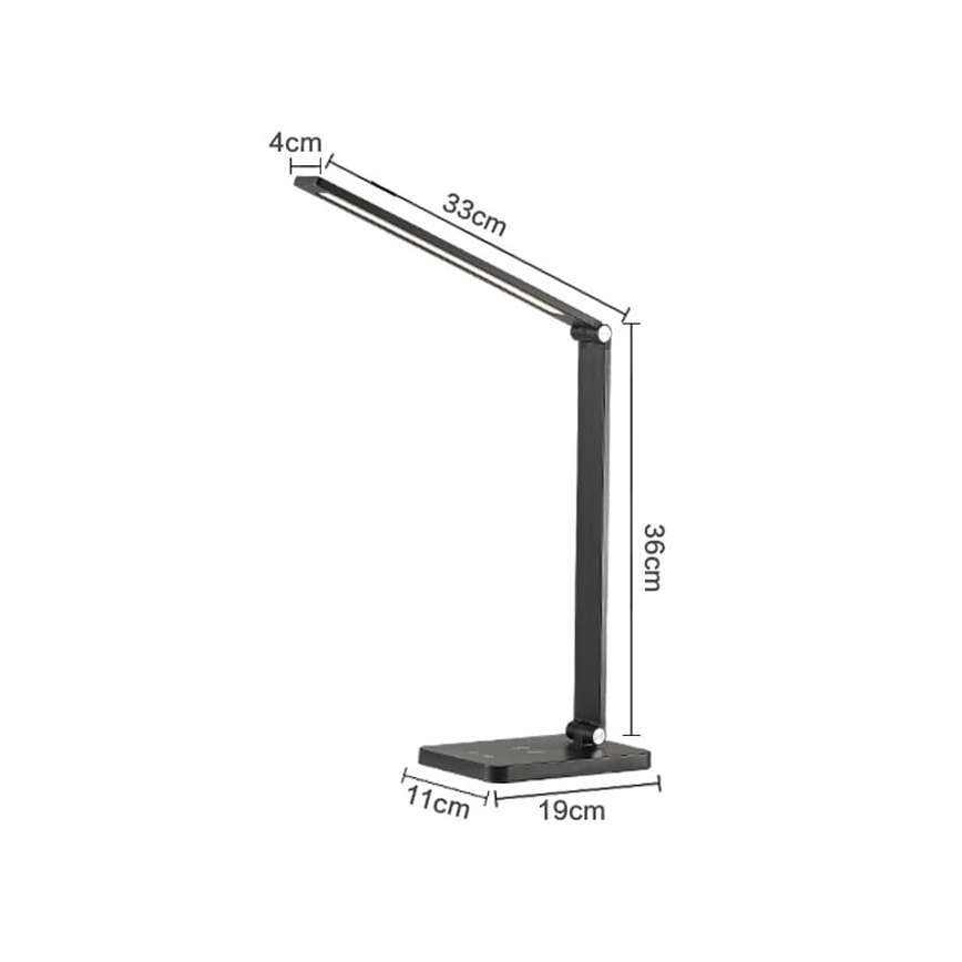 LED bordlampe med trådløs oplader LED/10W/230V sort