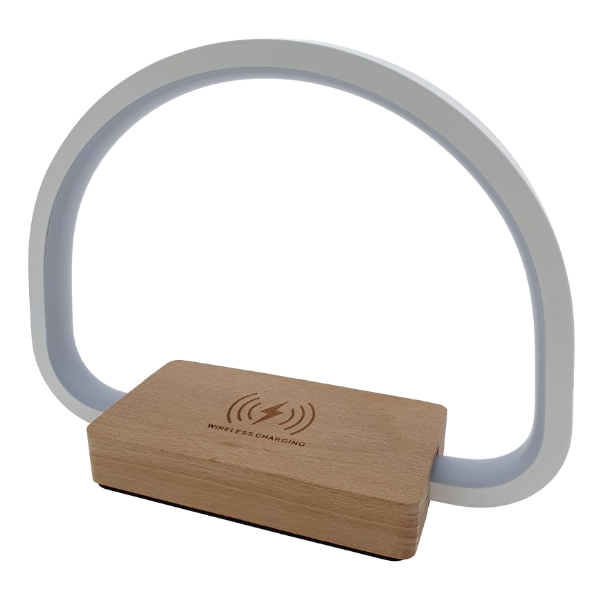 LED Bordlampe m. trådløs opladning og touch-funktion dæmpbar LED/10W/5V 3000/4500/7000K