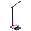LED bordlampe med trådløs opladning og touch-funktion dæmpbar JOY LED/6W/230V + USB sort