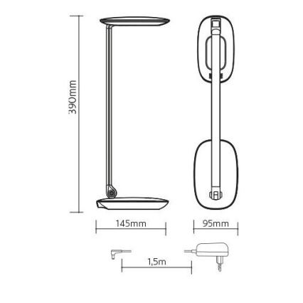 LED bordlampe med USB dæmpbar MOANA LED/6W/230V pink