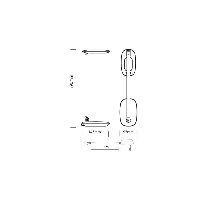 LED bordlampe med USB dæmpbar MOANA LED/6W/230V pink