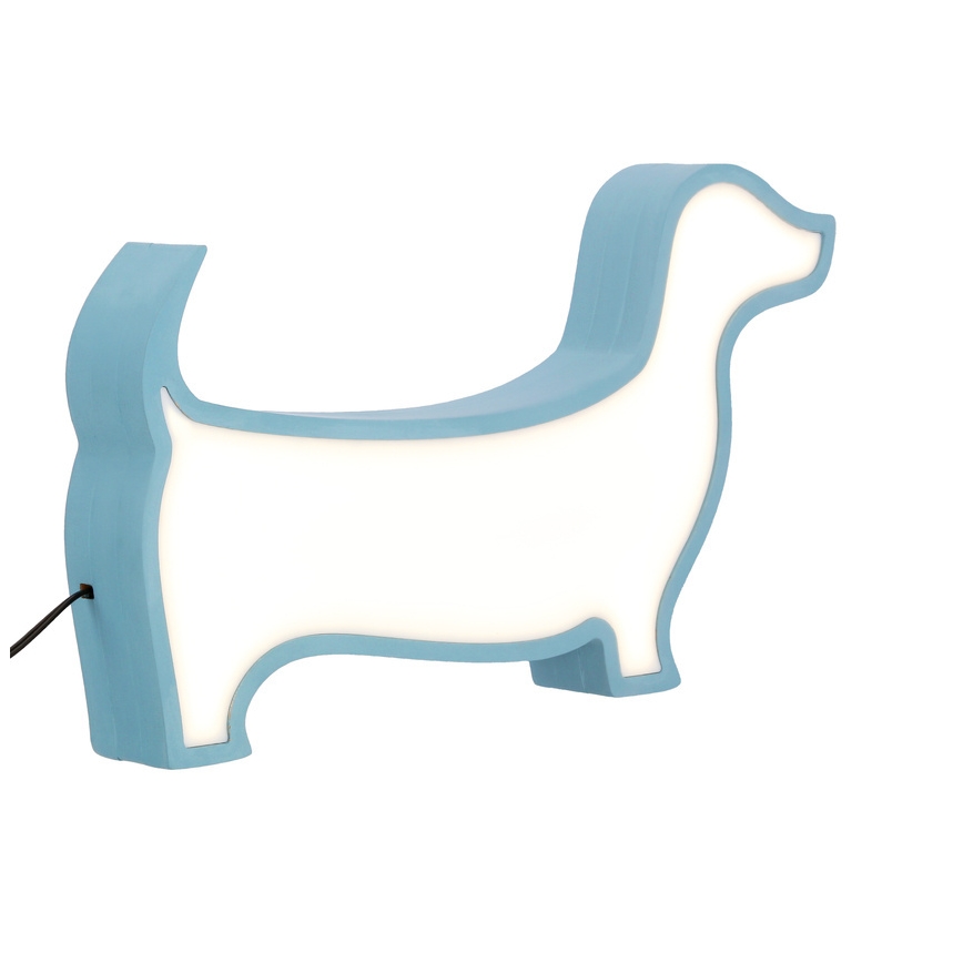 LED-bordlampe til børn DOG, 12 W, 230 V, blå