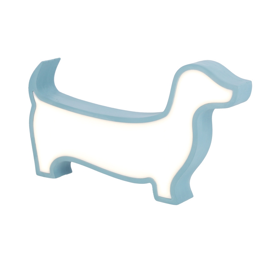 LED-bordlampe til børn DOG, 12 W, 230 V, blå