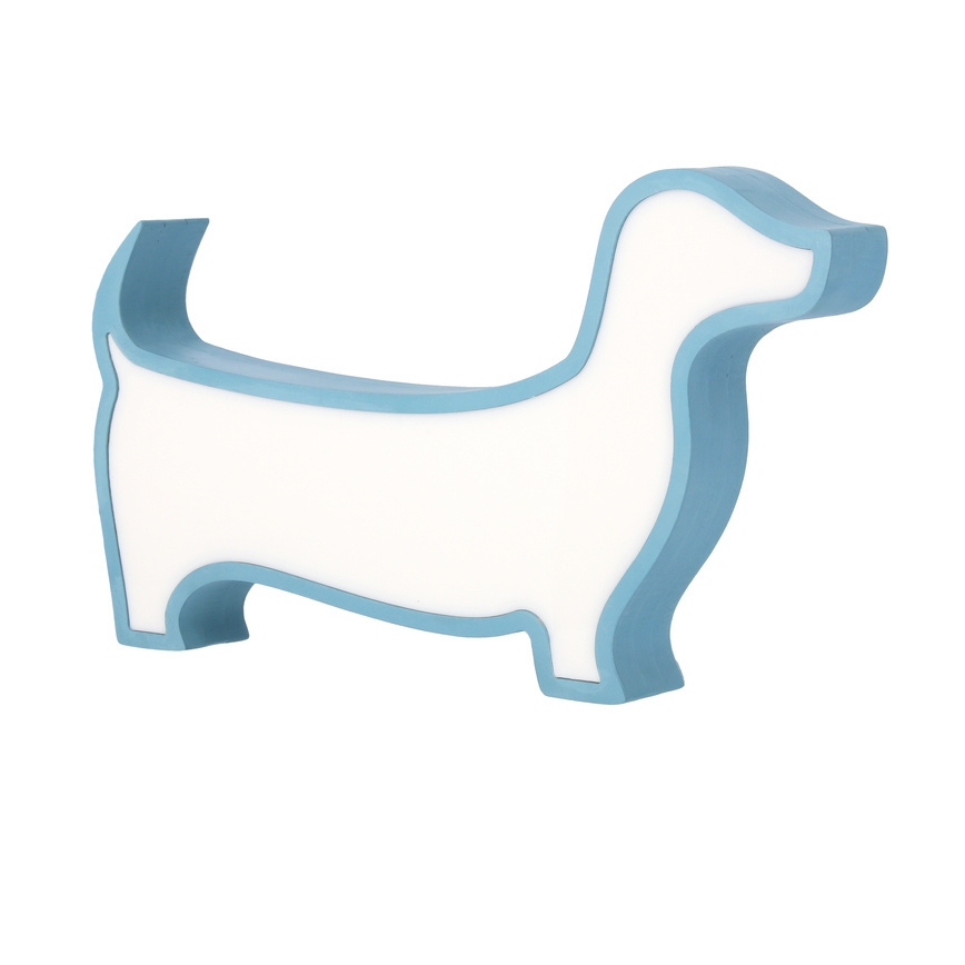 LED-bordlampe til børn DOG, 12 W, 230 V, blå