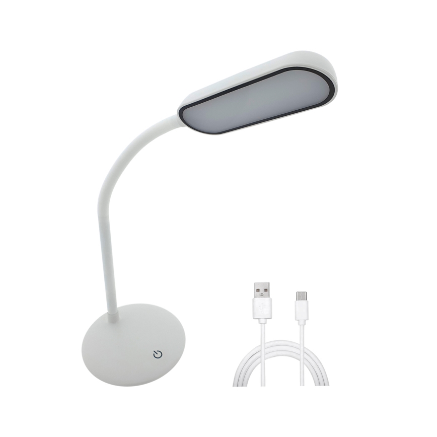 LED bordlampe touch-funktion fleksibel dæmpbar  LED/6W/5V USB 1200 mAh hvid