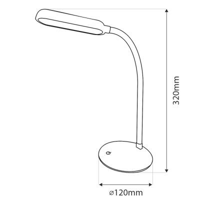 LED bordlampe touch-funktion fleksibel dæmpbar  LED/6W/5V USB 1200 mAh hvid