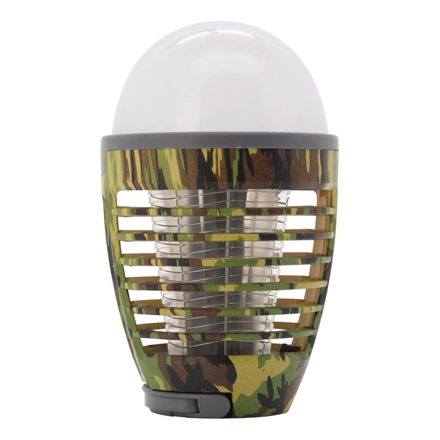 LED Bærbar genopladelig lampe med insektfanger LED/2W/3,7V 1800 mAh IPX4 camouflage