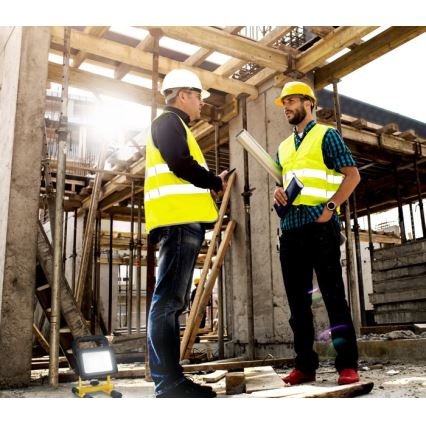 LED Dæmpbar bærbar reflektor TIGRA LED/20W/3,7V 4000K IP54 4400 mAh sort/gul