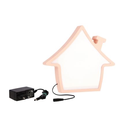 LED Børnelampe HOUSE LED/10W/230V rosa