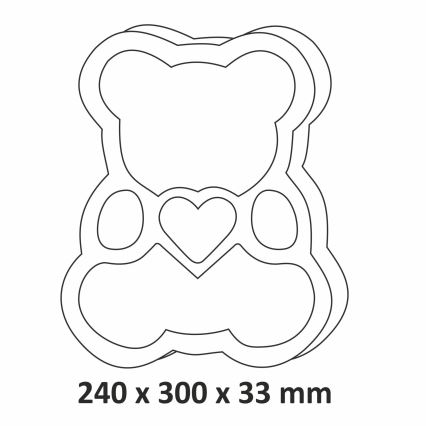 LED børnelampe LED/2xAA bjørn lyserød