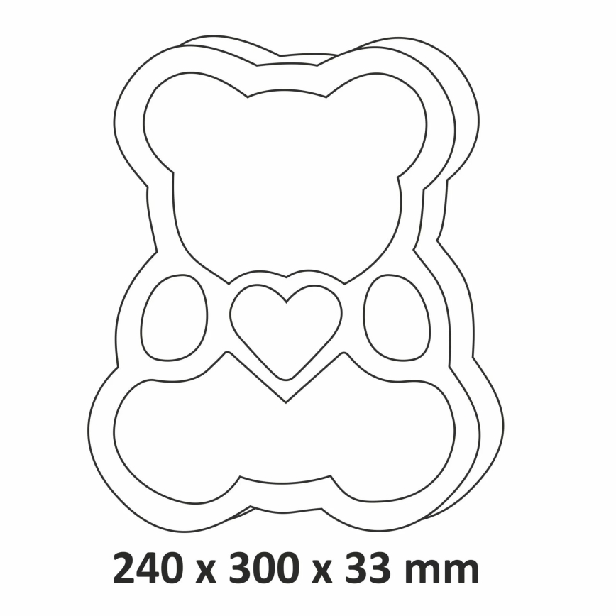 LED børnelampe LED/2xAA bjørn lyserød