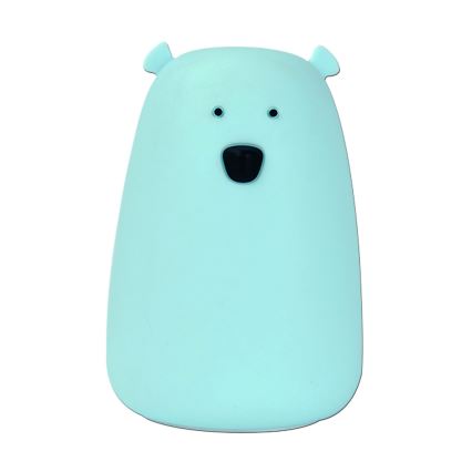 LED børnelampe m. RGB-farver og touch-funktion BEAR LED/0,8W/5V blå