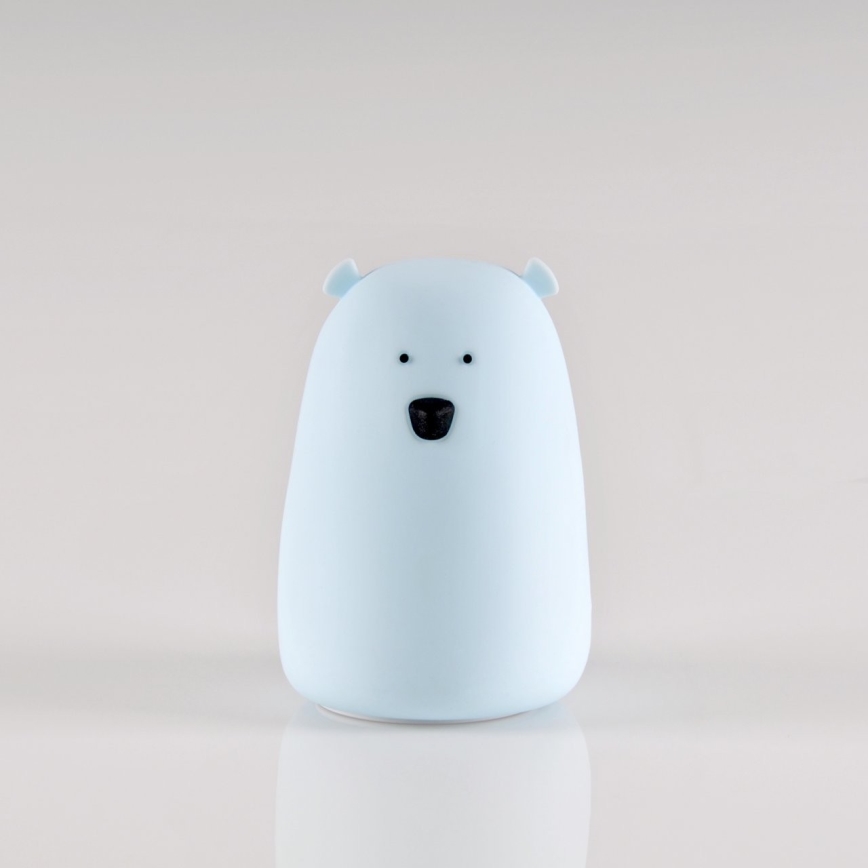 LED børnelampe m. RGB-farver og touch-funktion BEAR LED/0,8W/5V blå
