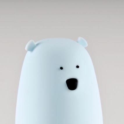 LED børnelampe m. RGB-farver og touch-funktion BEAR LED/0,8W/5V blå