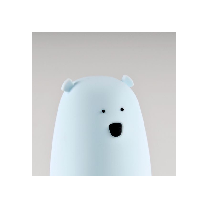 LED børnelampe m. RGB-farver og touch-funktion BEAR LED/0,8W/5V blå