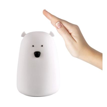 LED børnelampe m. RGB-farver og touch-funktion BJØRN LED/0,8W/5V hvid + USB