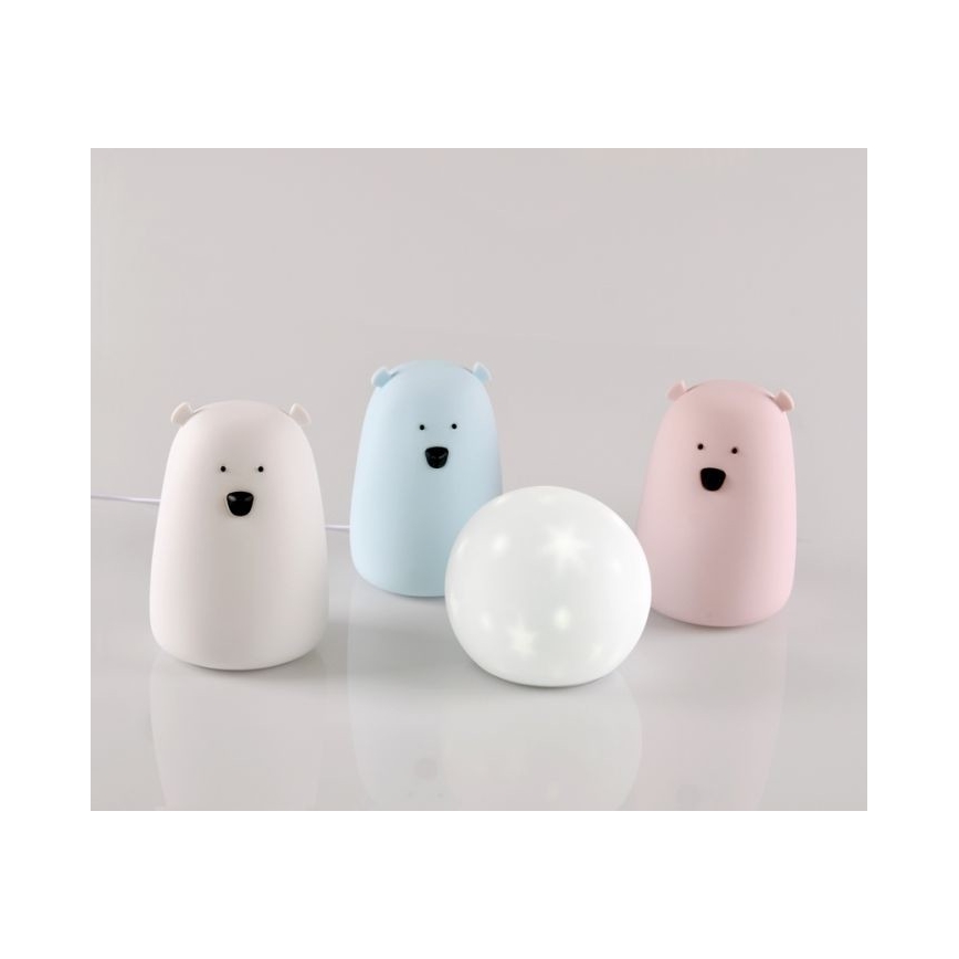 LED børnelampe m. RGB-farver og touch-funktion BJØRN LED/0,8W/5V hvid + USB
