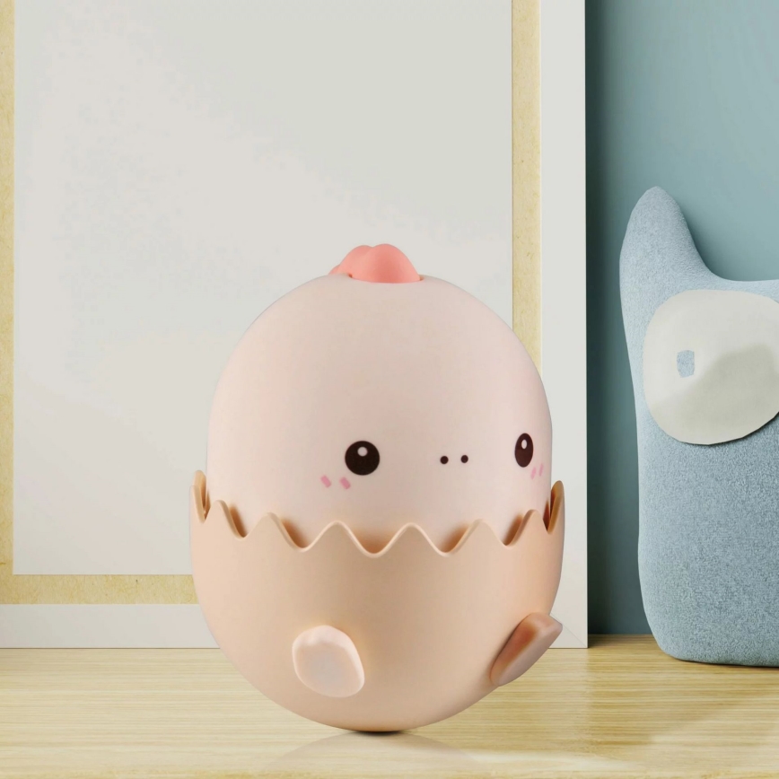 LED børnelampe m. RGBW-farver touch-funktion BABY DINO LED/0,75W/5V USB 1200 mAh lyserød